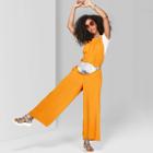 Women's Strappy Square Neck Waistless Woven Jumpsuit - Wild Fable Orange