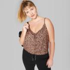 Women's Plus Size Animal Print Button-down Cami - Wild Fable Brow