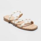 Women's Hollis Embellished Slide Sandals - A New Day Off-white
