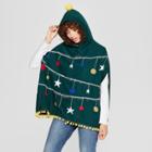 Women's Christmas Tree Poncho - Well Worn (juniors') Green