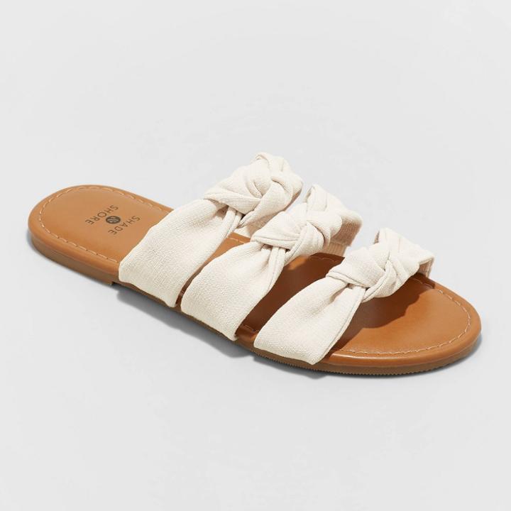 Women's Maddie Knotted Slide Sandals - Shade & Shore Cream