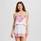 Women's Bandeau Crochet Dress - White - S - Mango Reef, Pink