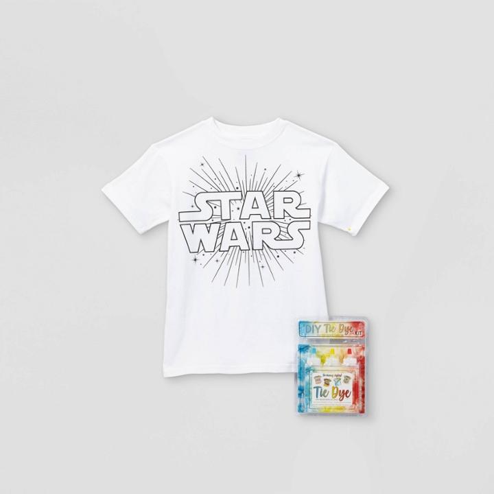 Kids' Star Wars Short Sleeve Graphic T-shirt With Tie-dye Kit - White