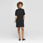 Women's Short Sleeve High Neck Shirtdress - Prologue Black