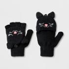 Girls' Knit Cat Convertible Gloves - Cat & Jack Black