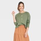 Women's Long Sleeve T-shirt - Universal Thread Dark Green