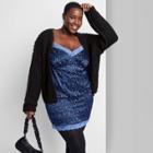 Women's Plus Size Crafted Chunky Knit Cardigan - Wild Fable Black