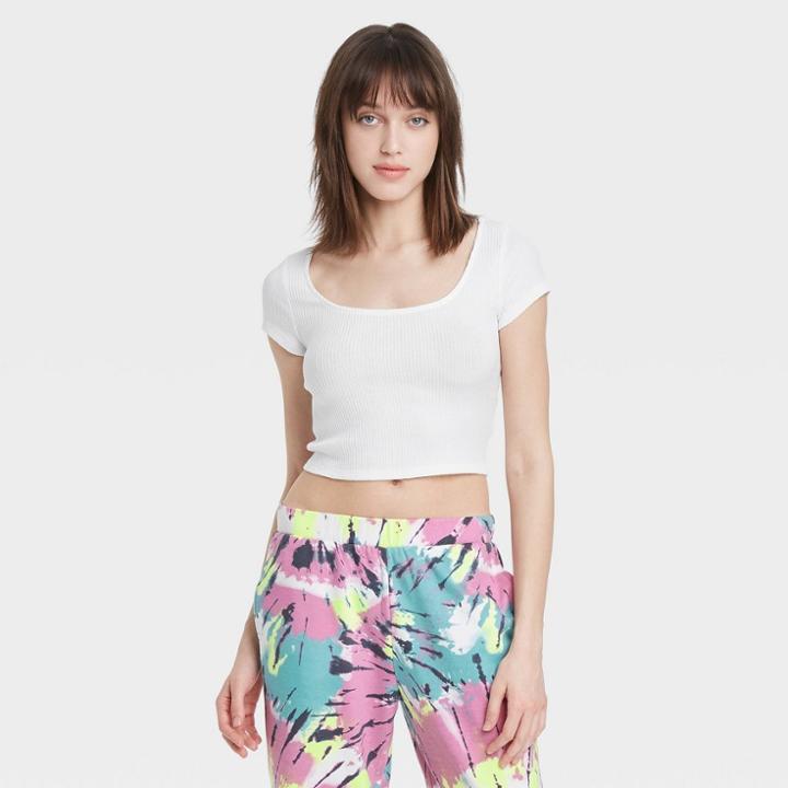 Women's Lounge Cropped T-shirt - Colsie White