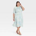Women's Plus Size Raglan Short Sleeve Dress - Who What Wear White Zebra