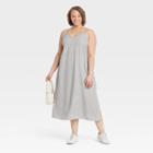 Women's Plus Size Slip Dress - A New Day Cream/navy Striped 4x, Ivory/blue