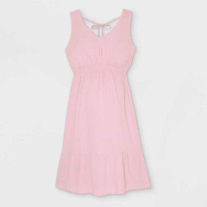 Sleeveless Double Weave Tie Back Maternity Dress - Isabel Maternity By Ingrid & Isabel Lilac
