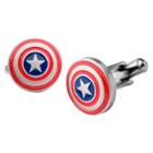 Men's Marvel Captain America Shield Logo Stainless Steel Cufflinks