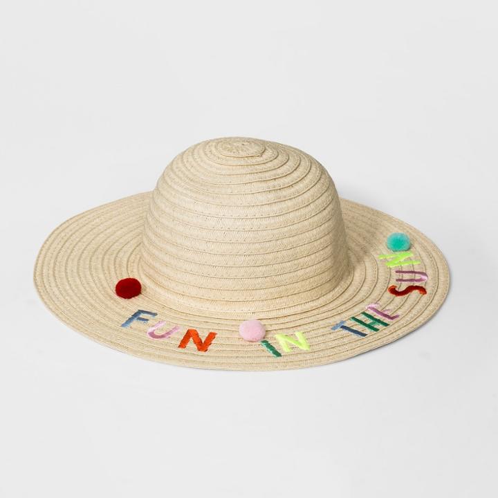 Girls' Graphic Brim Floppy Hat - Cat & Jack Natural