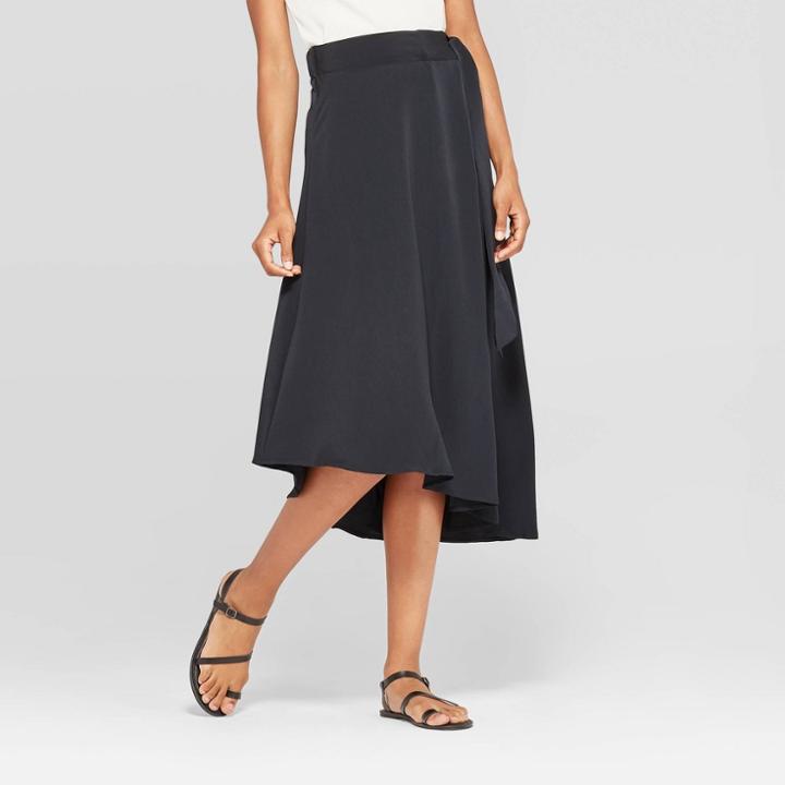 Target Women's Mid-rise Wrap Skirt - Prologue Black