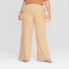 Women's Plus Size Cozy Wide Leg Pants - Who What Wear Tan