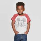 Toddler Boys' Disney Mickey Mouse Short Sleeve T-shirt - Burgundy