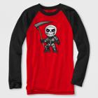 Mad Engine Boys' Fortnite Skeleton Long Sleeve Raglan Graphic T-shirt - Red/black S,