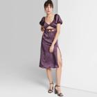 Women's Puff Short Sleeve Cut Out Dress - Wild Fable Purple