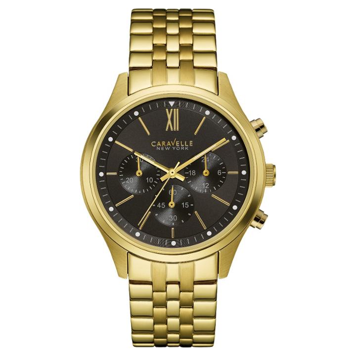 Caravelle New York By Bulova Men's Chronograph Gold-tone Stainless Steel Bracelet Watch