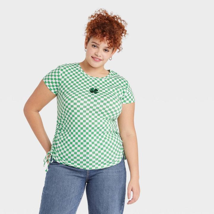 Doe. Women's Plus Size St. Patrick's Day Shamrock Baby Short Sleeve Graphic T-shirt - Green