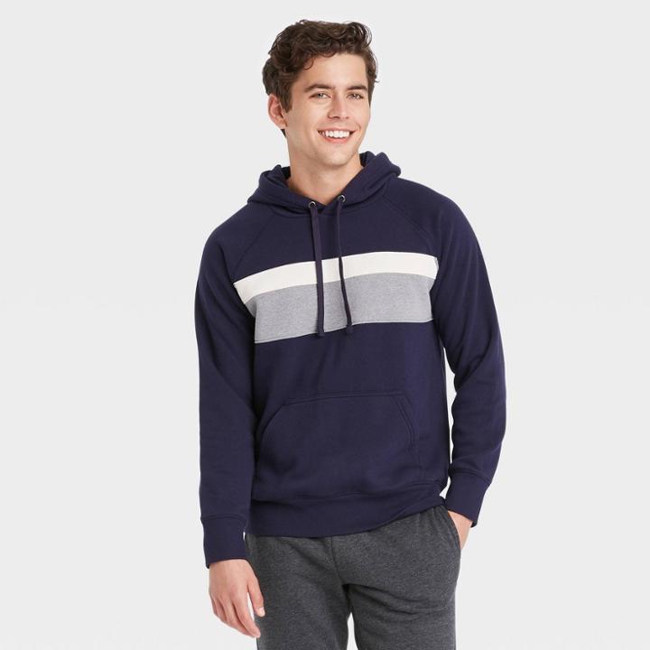 Men's Standard Fit Hooded Sweatshirt - Goodfellow & Co Xavier Navy