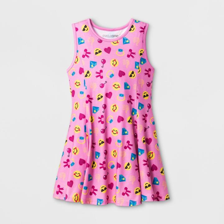 Girls' Smiley Emoji Sundress - Pink -