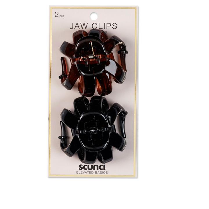 Conair Scunci 7cm No Slip Jaw Clips - 2pk, Adult Unisex, Black