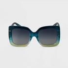 Women's Oversized Gradient Sunglasses - A New Day Teal, Blue