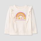Grayson Mini Toddler Girls' 'magic Is Everywhere' Rainbow French Terry Pullover Sweatshirt - Cream