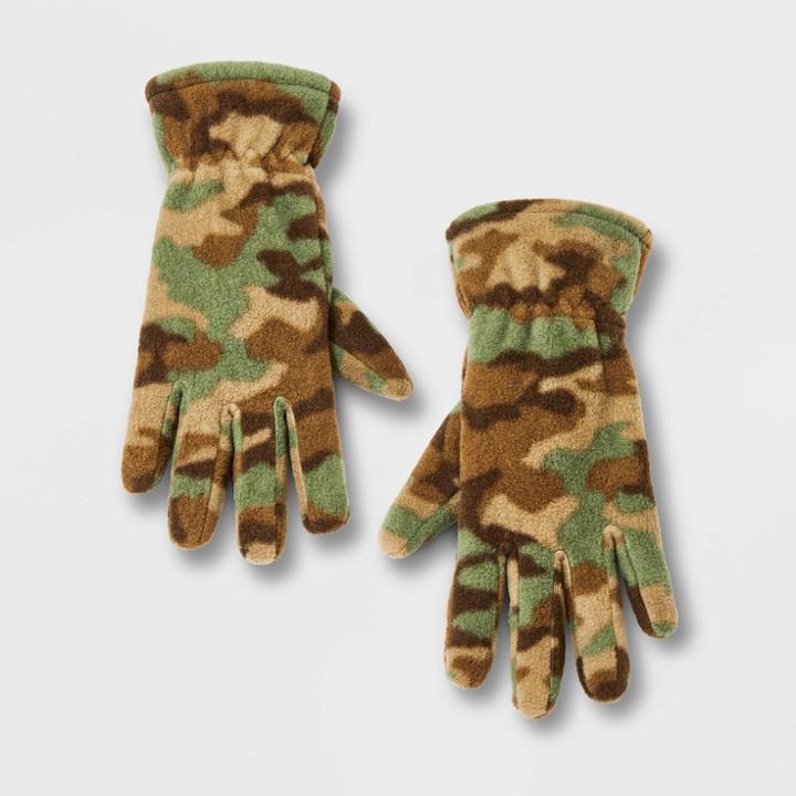 Boys' Camo Fleece Gloves - Cat & Jack Brown