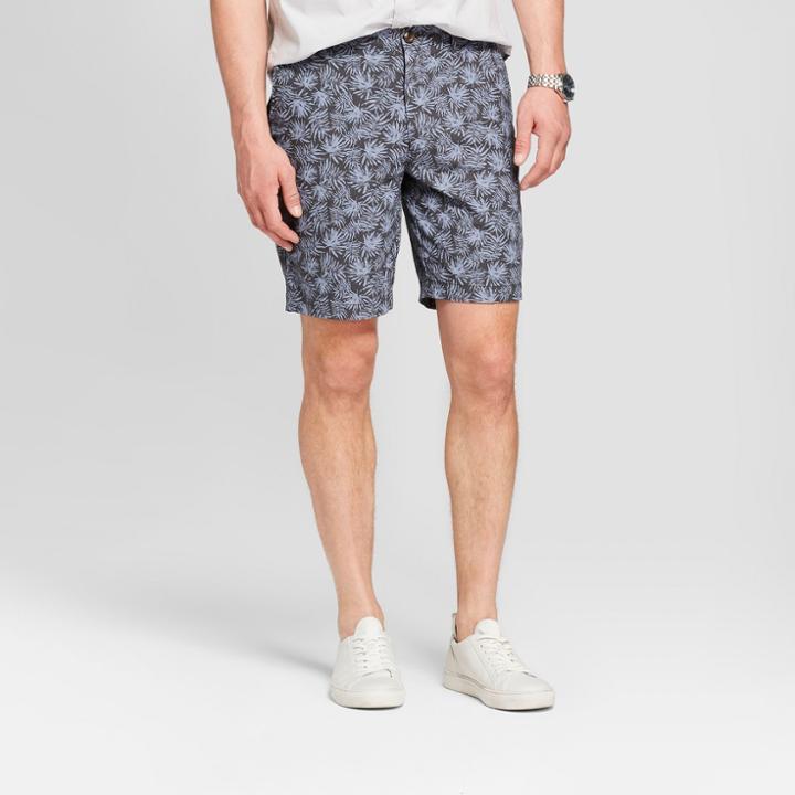 Target Men's 9 Printed Linden Flat Front Shorts - Goodfellow & Co Railroad Gray