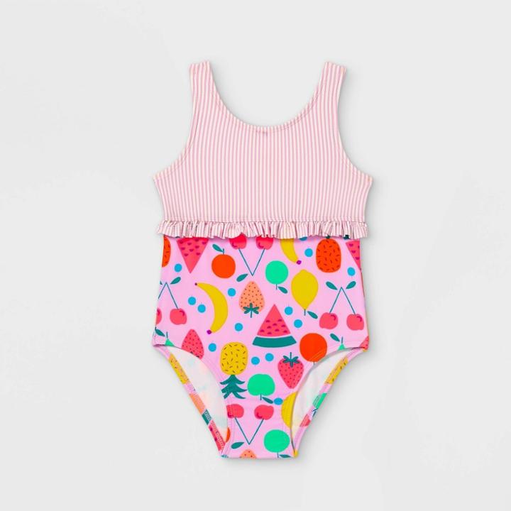 Toddler Girls' Fruit Print One Piece Swimsuit - Cat & Jack Lavender