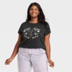 Women's Plus Size Short Sleeve Graphic T-shirt - Universal Thread Black Letters Print