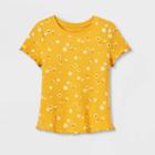 Girls' Short Sleeve Mini Waffle Shirt - Cat & Jack Medium Mustard Yellow