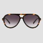 Women's Tortoise Shell Print Plastic Aviator Sunglasses - Universal Thread Brown