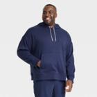 Men's Big & Tall Cotton Fleece Hooded Sweatshirt - All In Motion Navy