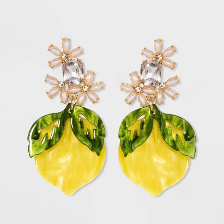 Sugarfix By Baublebar Lemon Tree Drop Earrings - Yellow, Women's