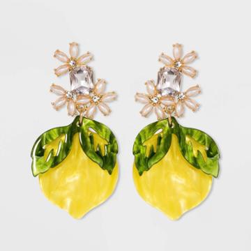 Sugarfix By Baublebar Lemon Tree Drop Earrings - Yellow, Women's