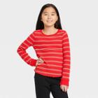 Girls' Long Sleeve Waffle Top - Cat & Jack Red