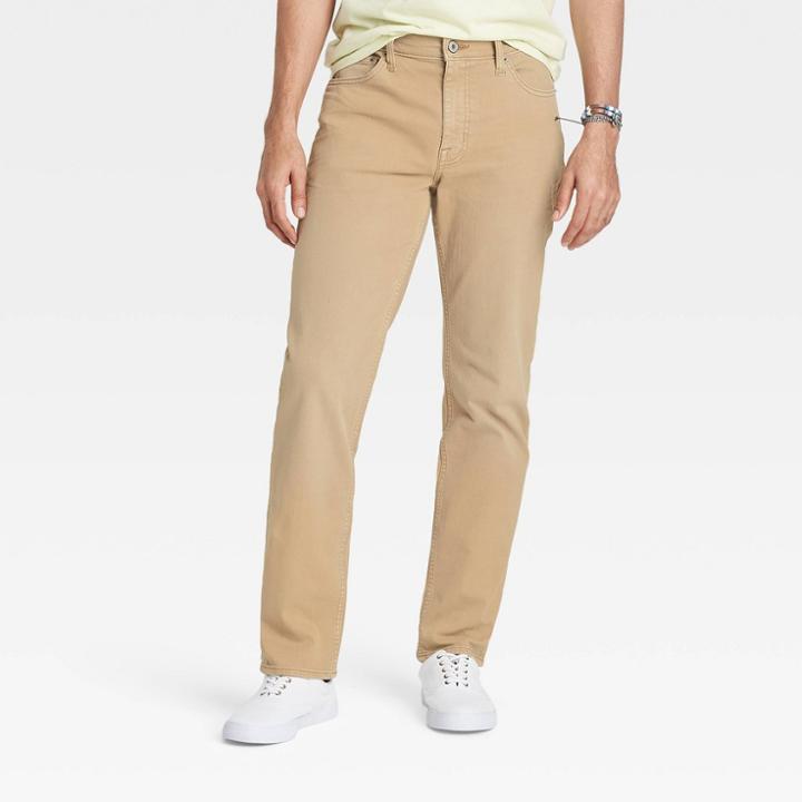 Men's Athletic Fit Relaxed Jeans - Goodfellow & Co Khaki