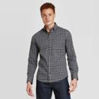 Men's Plaid Slim Fit Stretch Performance Long Sleeve Button-down Shirt - Goodfellow & Co Gray