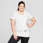 Women's Plus Size Striped 2-in-1 T-shirt - C9 Champion Light Heather Gray