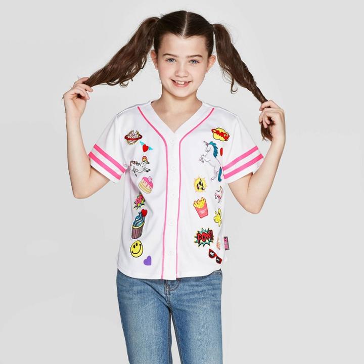 Girls' Jojo's Closet Baseball Jersey - White