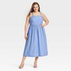 Women's Plus Size Sleeveless Sundress - A New Day Blue