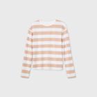 Women's Striped Long Sleeve T-shirt - A New Day Tan