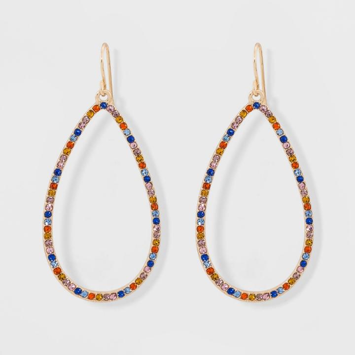 Sugarfix By Baublebar Pave Hoop Earrings, Girl's, Multicolor Rainbow