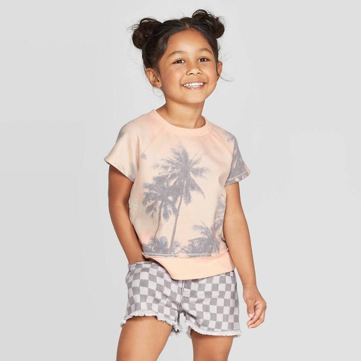 Target Toddler Girls' 'palm Tree' Sweatshirt - Art Class Pink