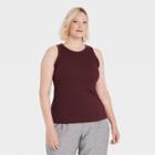 Women's Plus Size Slim Fit Rib Tank Top - A New Day Burgundy