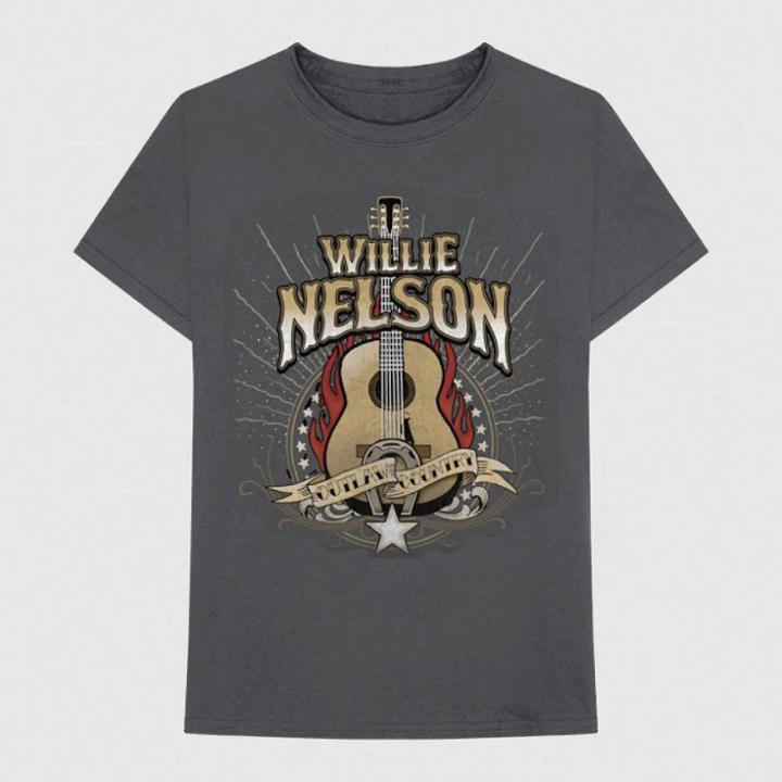 Bravado Men's Willie Nelson Short Sleeve Graphic T-shirt - Gray S, Men's,