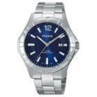 Men's Pulsar Calendar Watch - Silver Tone With Blue Dial - Ph9077x